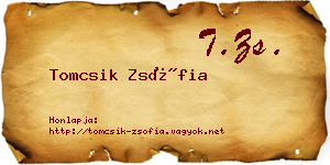 Tomcsik Zsófia névjegykártya