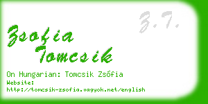 zsofia tomcsik business card